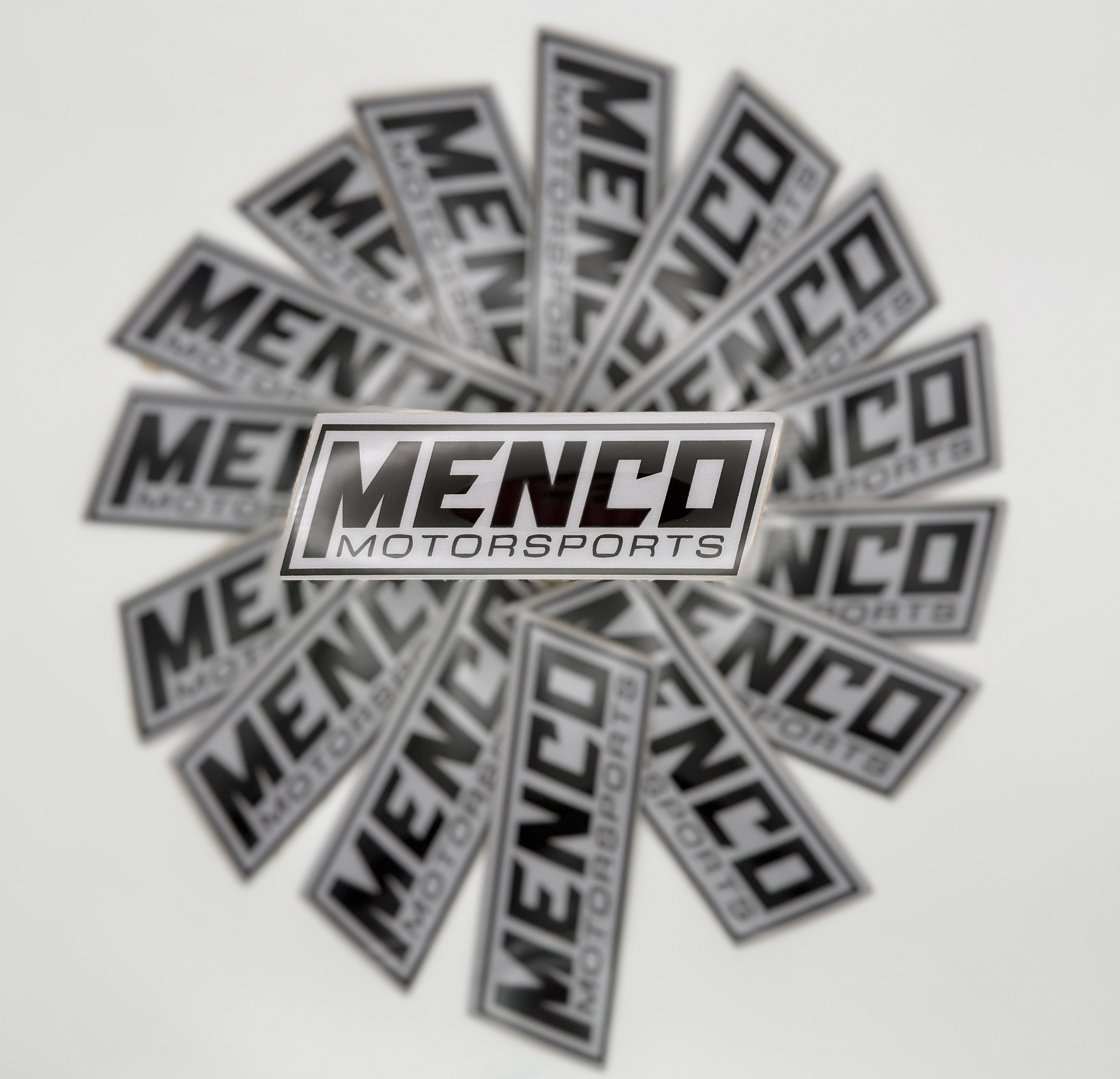 Rectangle Menco Sticker — Grey / Black