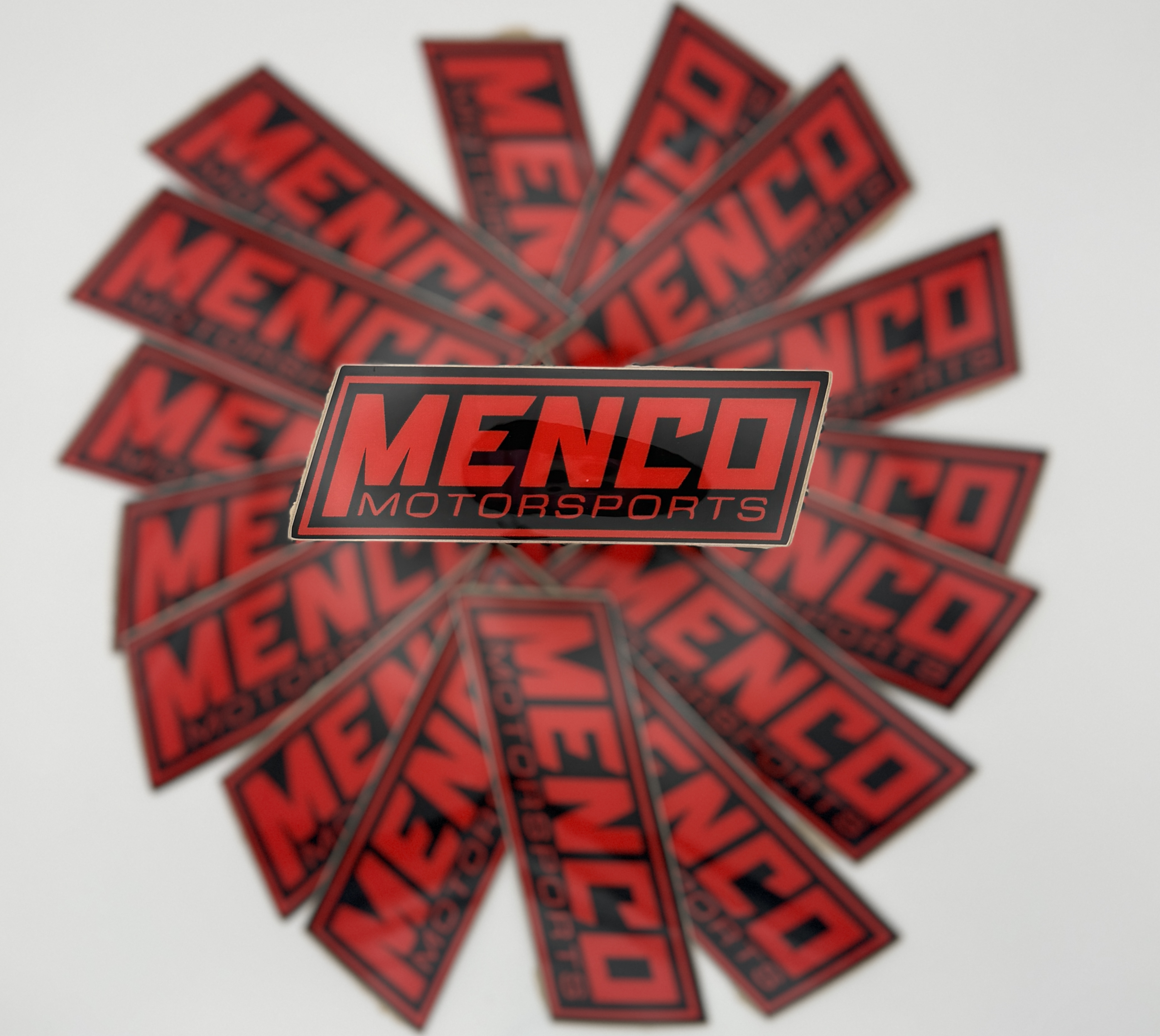 Rectangle Menco Sticker- Red/ Black