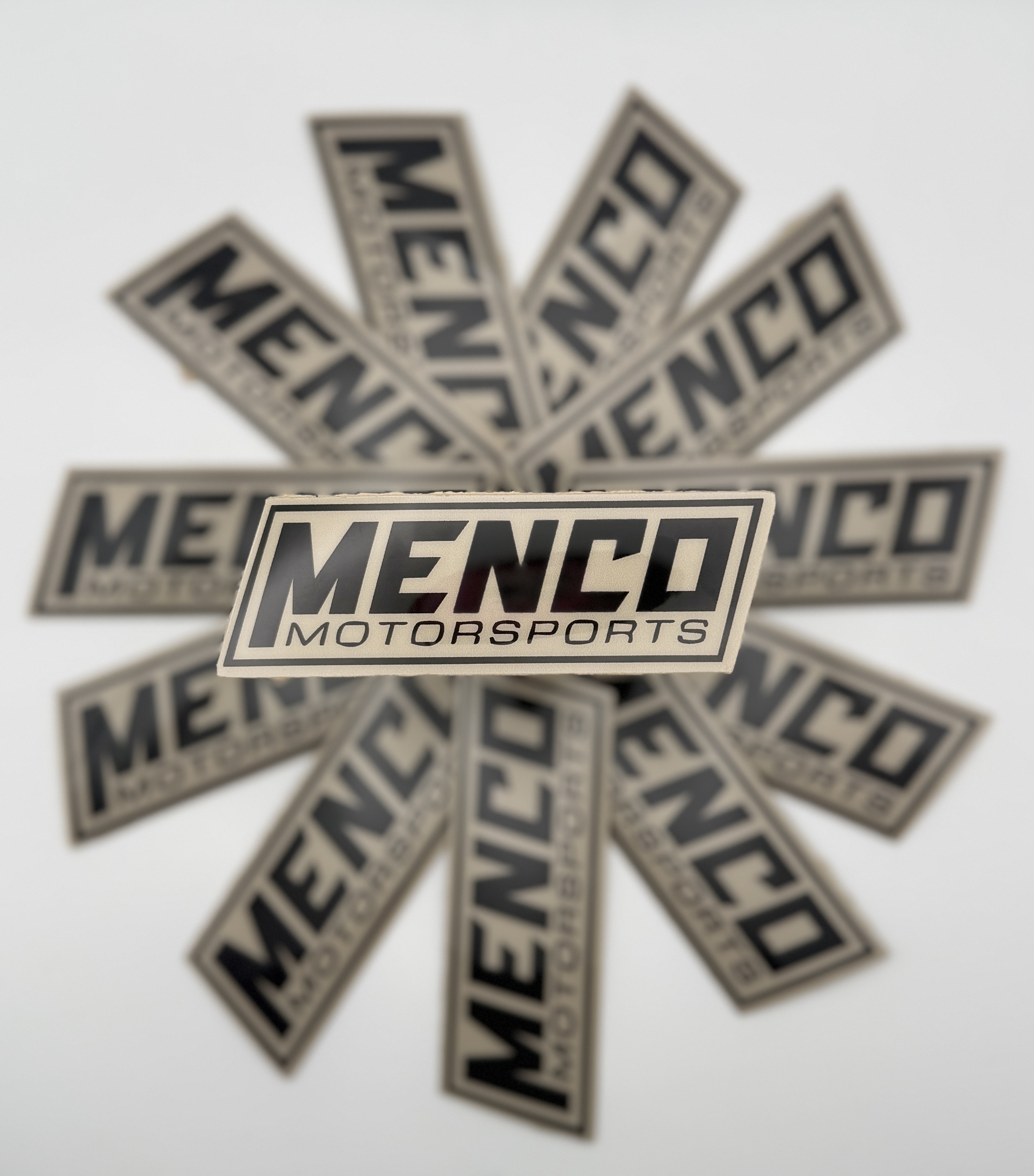 Rectangle Menco Sticker- Tan/ Black
